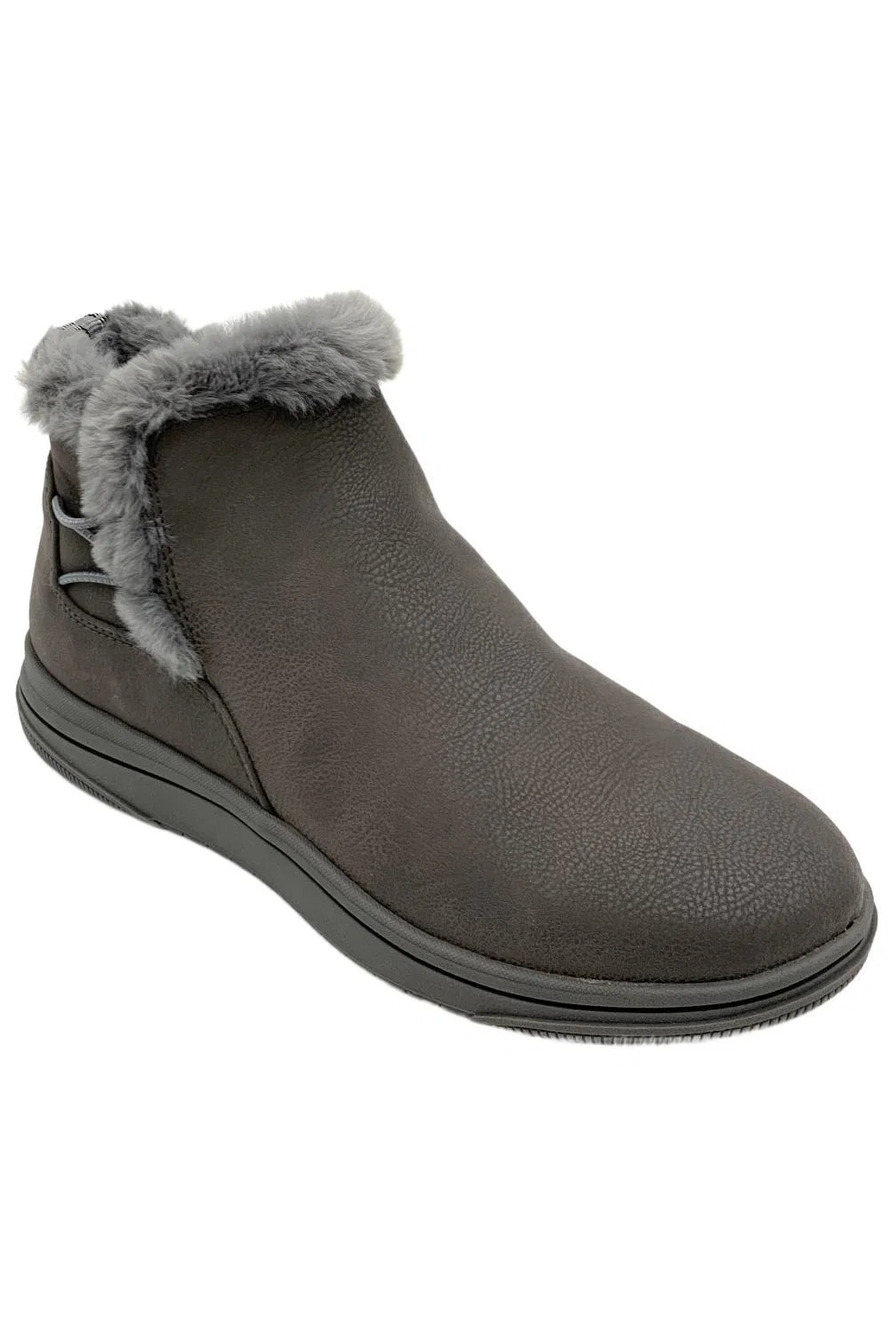 Clarks Women's Breeze Faux Fur Ankle Boots Gray - Medium